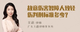 故意伤害智障人致轻伤判刑标准多少？