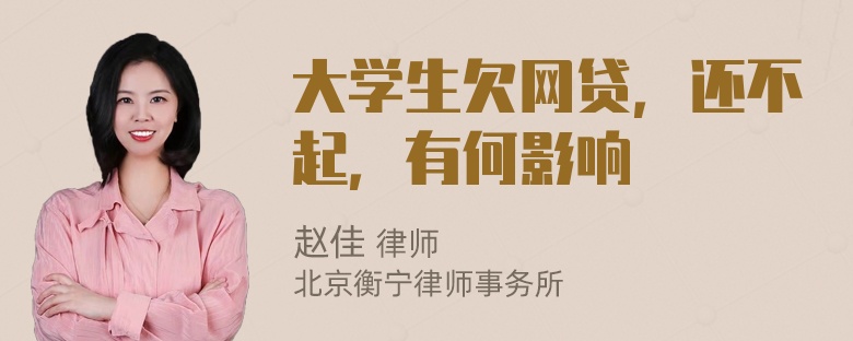 大学生欠网贷，还不起，有何影响