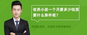 收养小孩一个月要多少钱需要什么条件呢？