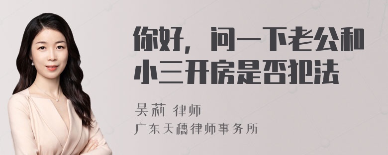 你好，问一下老公和小三开房是否犯法