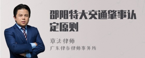 邵阳特大交通肇事认定原则