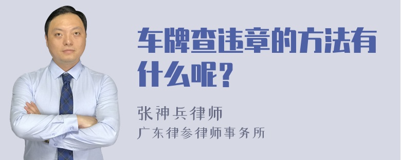 车牌查违章的方法有什么呢？