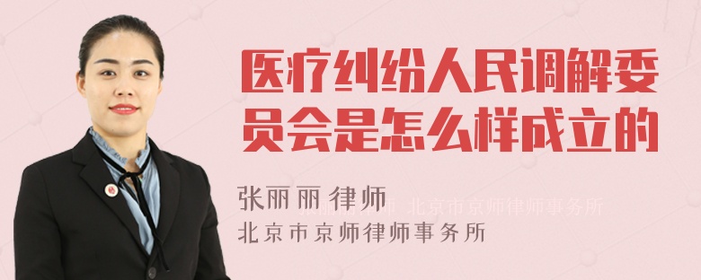 医疗纠纷人民调解委员会是怎么样成立的