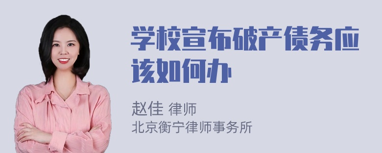 学校宣布破产债务应该如何办