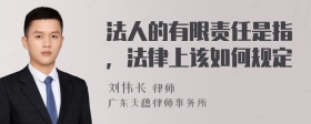 法人的有限责任是指，法律上该如何规定