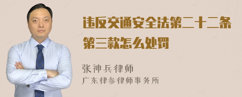 违反交通安全法第二十二条第三款怎么处罚