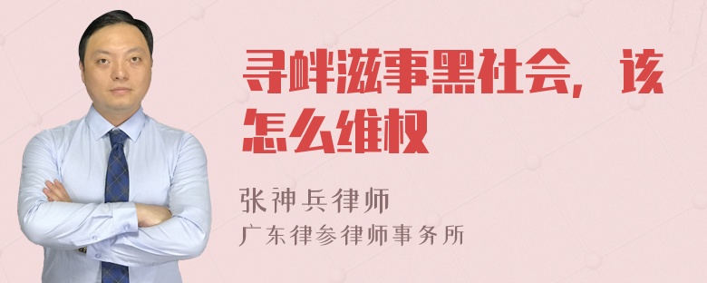 寻衅滋事黑社会，该怎么维权