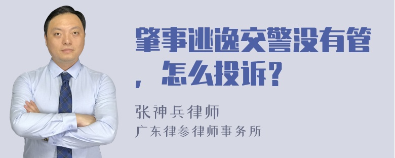 肇事逃逸交警没有管，怎么投诉？