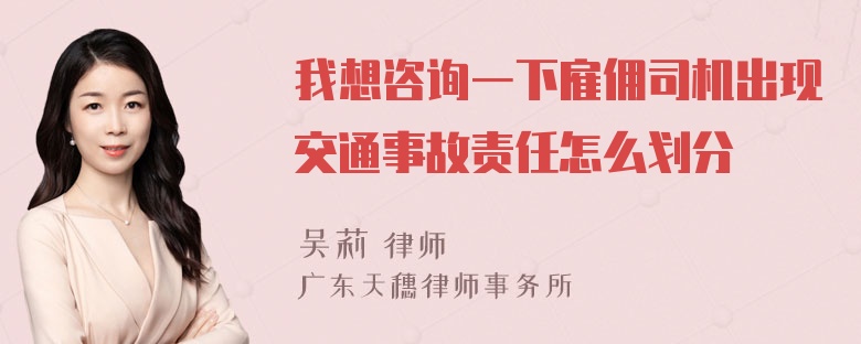 我想咨询一下雇佣司机出现交通事故责任怎么划分