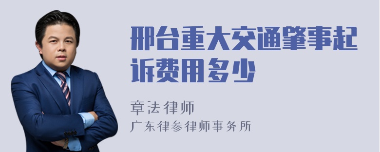 邢台重大交通肇事起诉费用多少