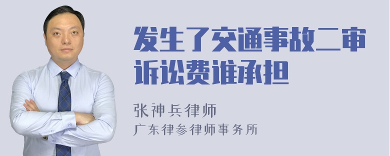 发生了交通事故二审诉讼费谁承担