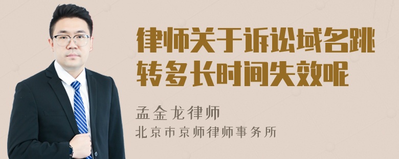 律师关于诉讼域名跳转多长时间失效呢