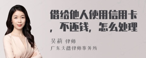 借给他人使用信用卡，不还钱，怎么处理