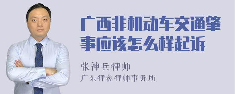 广西非机动车交通肇事应该怎么样起诉