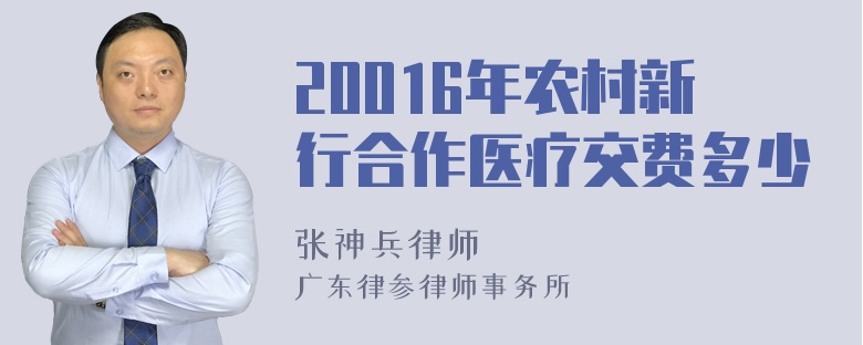 20016年农村新行合作医疗交费多少