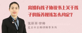 离婚有孩子协议书上关于孩子的抚养权该怎么约定？