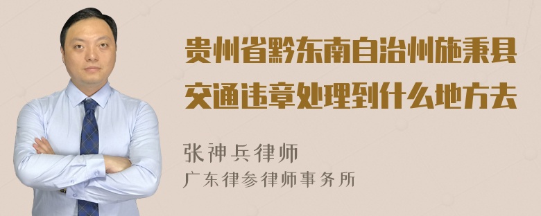 贵州省黔东南自治州施秉县交通违章处理到什么地方去