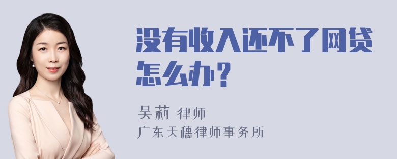 没有收入还不了网贷怎么办？