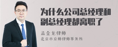 为什么公司总经理和副总经理都离职了