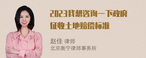 2023我想咨询一下政府征收土地赔偿标准