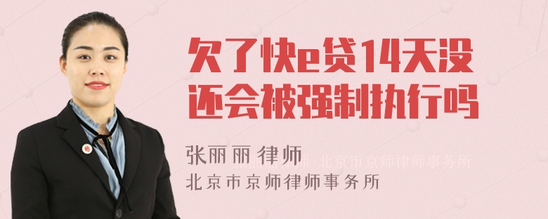 欠了快e贷14天没还会被强制执行吗