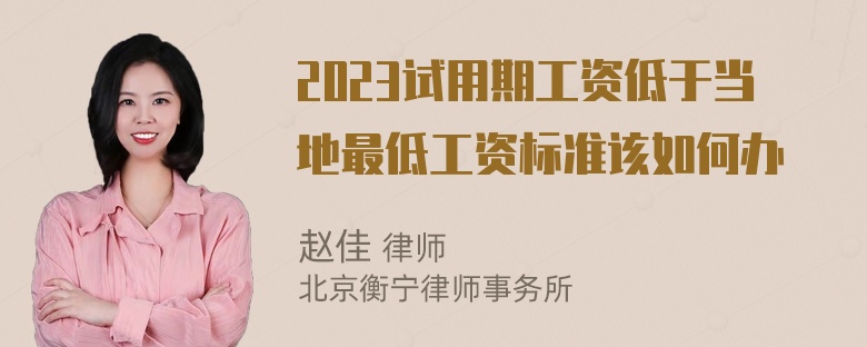 2023试用期工资低于当地最低工资标准该如何办