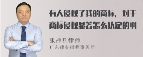 有人侵权了我的商标，对于商标侵权显著怎么认定的啊