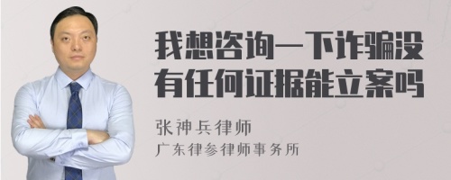 我想咨询一下诈骗没有任何证据能立案吗