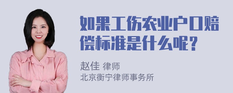 如果工伤农业户口赔偿标准是什么呢？