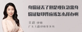 身份证丢了但是现在急需身份证复印件应该怎么样办啊