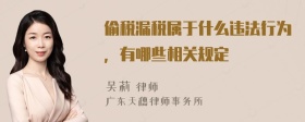 偷税漏税属于什么违法行为，有哪些相关规定