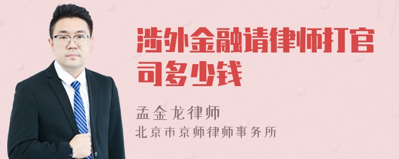 涉外金融请律师打官司多少钱