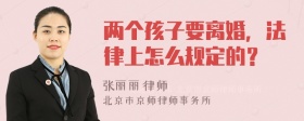 两个孩子要离婚，法律上怎么规定的？