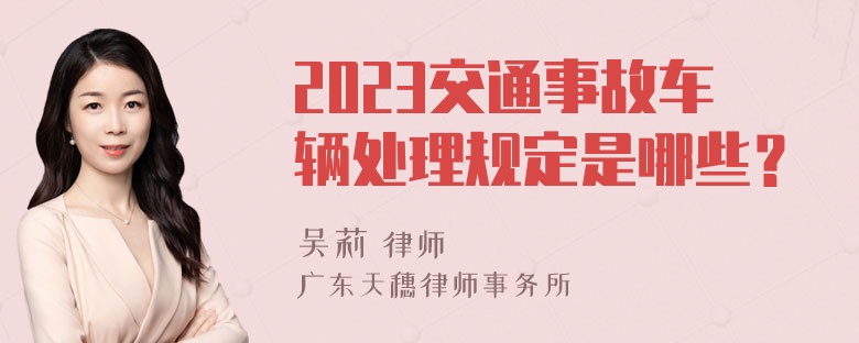 2023交通事故车辆处理规定是哪些？