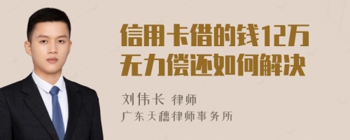 信用卡借的钱12万无力偿还如何解决