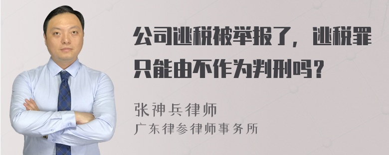 公司逃税被举报了，逃税罪只能由不作为判刑吗？