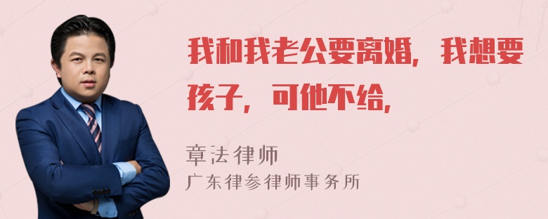 我和我老公要离婚，我想要孩子，可他不给，