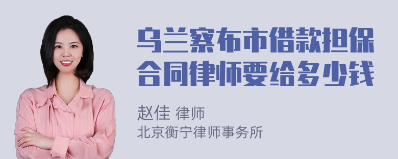 乌兰察布市借款担保合同律师要给多少钱