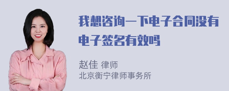 我想咨询一下电子合同没有电子签名有效吗