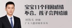 宝宝11个月因感情不合。孩子会判给谁