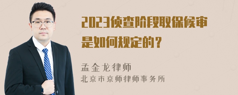 2023侦查阶段取保候审是如何规定的？