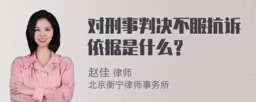 对刑事判决不服抗诉依据是什么？