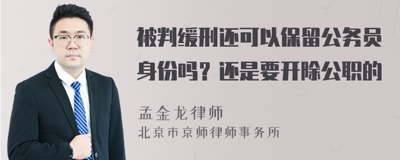 被判缓刑还可以保留公务员身份吗？还是要开除公职的