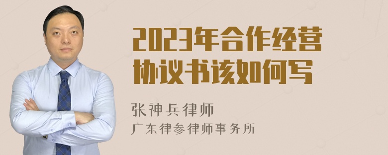 2023年合作经营协议书该如何写