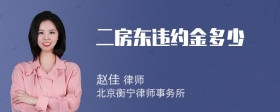 二房东违约金多少