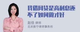 我借网贷是高利息还不了如何做才好