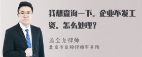 我想查询一下。企业不发工资。怎么处理？