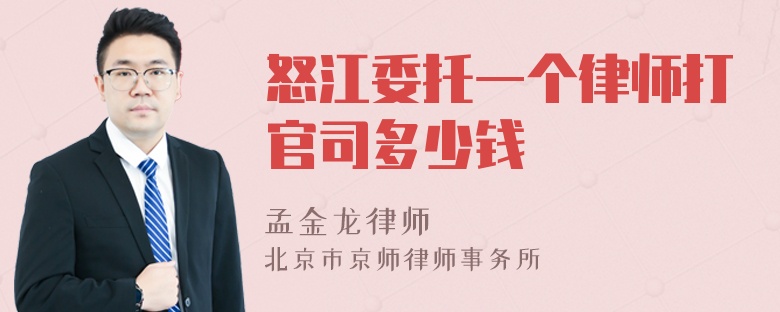 怒江委托一个律师打官司多少钱