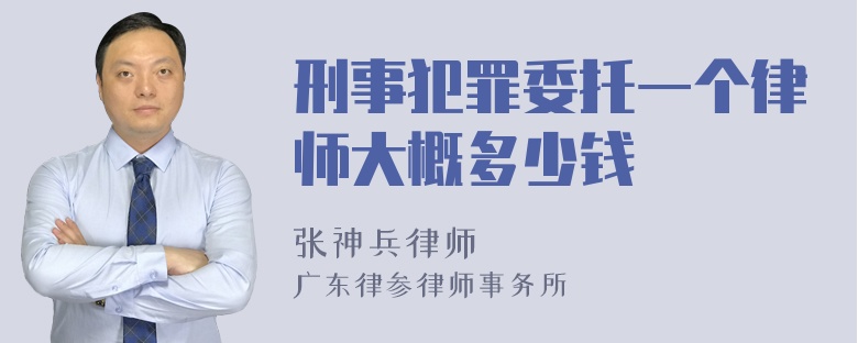 刑事犯罪委托一个律师大概多少钱