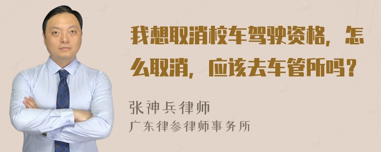 我想取消校车驾驶资格，怎么取消，应该去车管所吗？